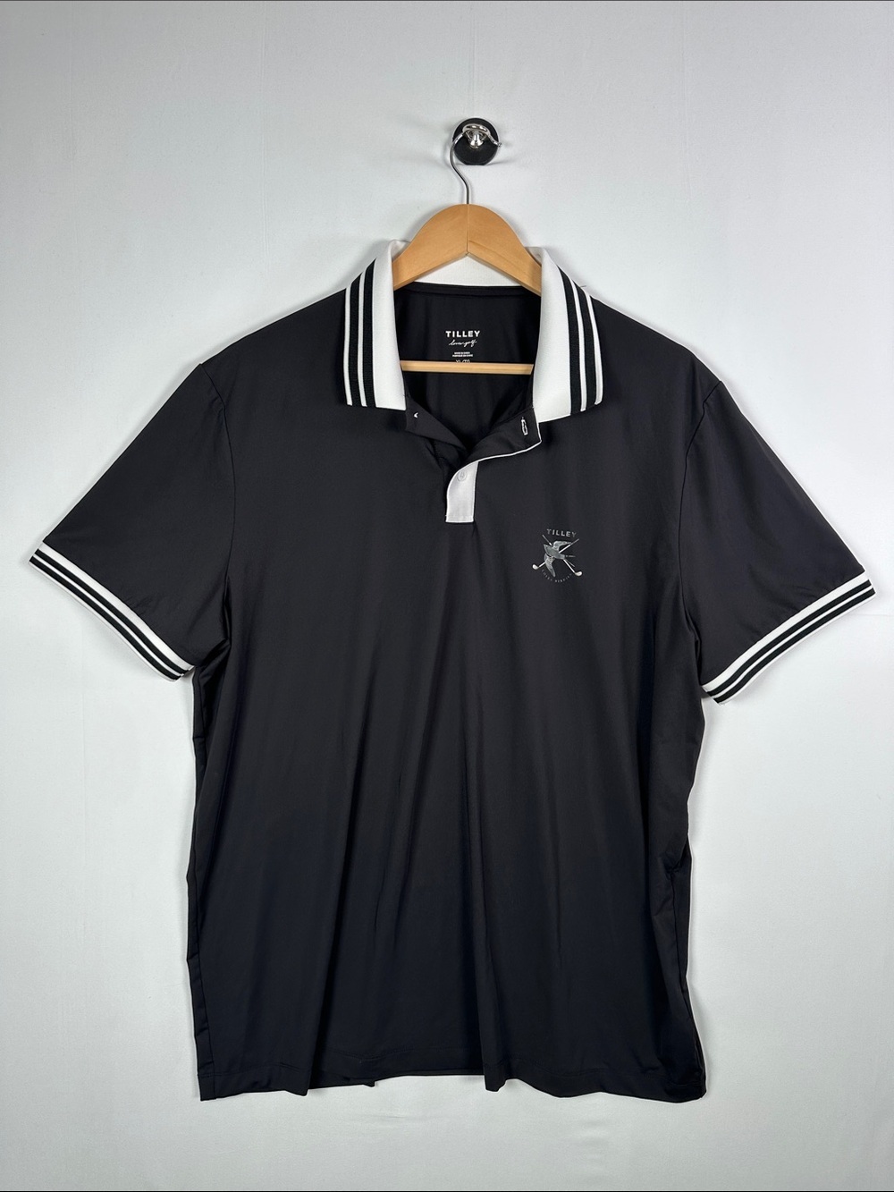 Tilley Sport Polo Shirt Black UPF 50 Lightweight Stretch Golf Travel Size XL